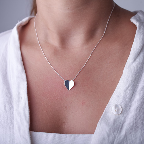 Colar Coração Origami