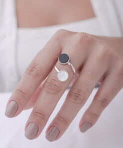 Anel Madrepérola e Ágata Negra