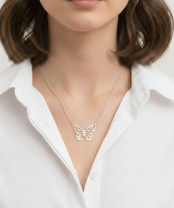 colar borboleta recortes em modelo