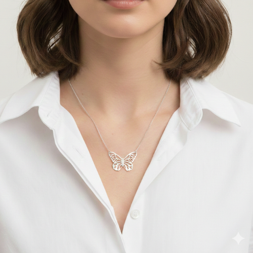 colar borboleta recortes em modelo