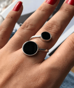 anel agatas negra p e g