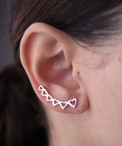 Brinco Earcuff Corações
