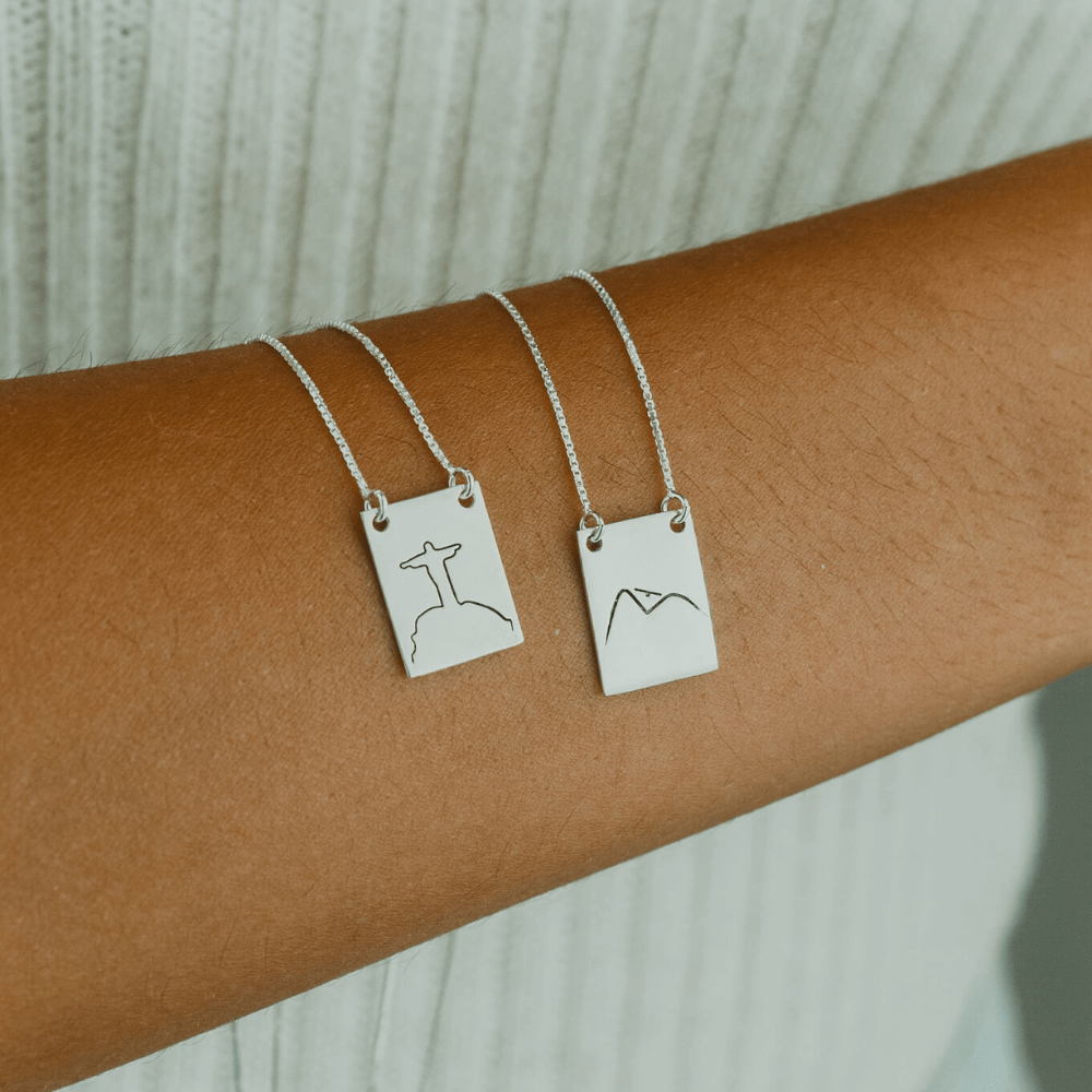 escapulario rio de janeiro placa em prata 925 em modelo