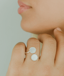 anel madreperola e madreperola em modelo