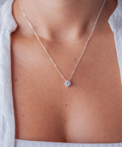 Colar Ponto de Luz Sobrepor de prata 925 em modelo