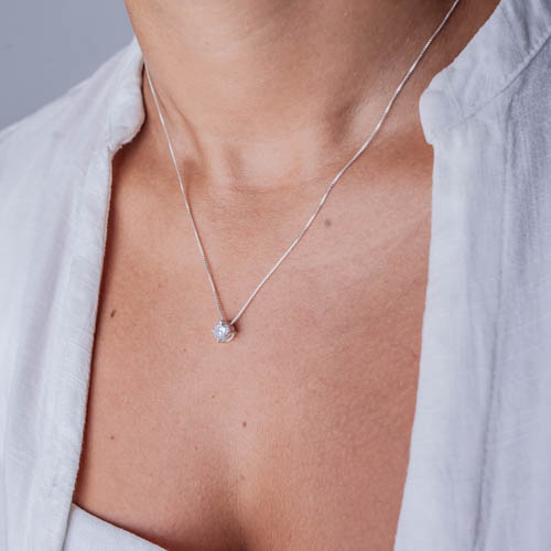 Colar Ponto de Luz Sobrepor de prata 925 em modelo