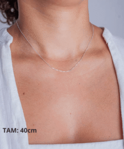 Colar Veneziano 40cm de prata 925 em modelo