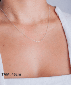 Colar Veneziano 45cm de prata 925 em modelo