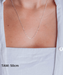 Colar Veneziano 50cm de prata 925 em modelo