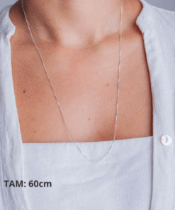 Colar Veneziano 60cm de prata 925 em modelo