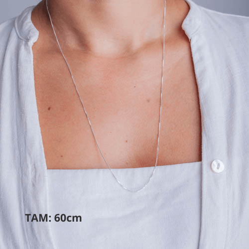 Colar Veneziano 60cm de prata 925 em modelo