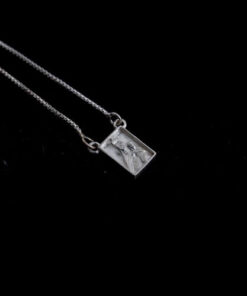 Escapulario Sagrado Coração e de Jesus e Maria de prata 925 em tecido preto