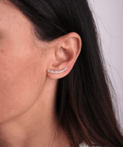 Earcuff Baguete com Zircônias